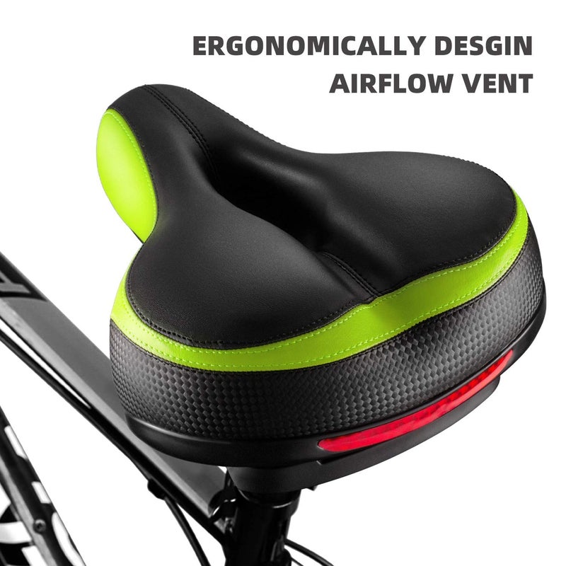 Roguoo Bike Seat, Most Comfortable Bicycle Seat Dual Shock Absorbing Memory Foam Waterproof Bicycle Saddle Bike Seat Replacement with Refective Tape for Mountain Bikes, Road Bikes - Image 4